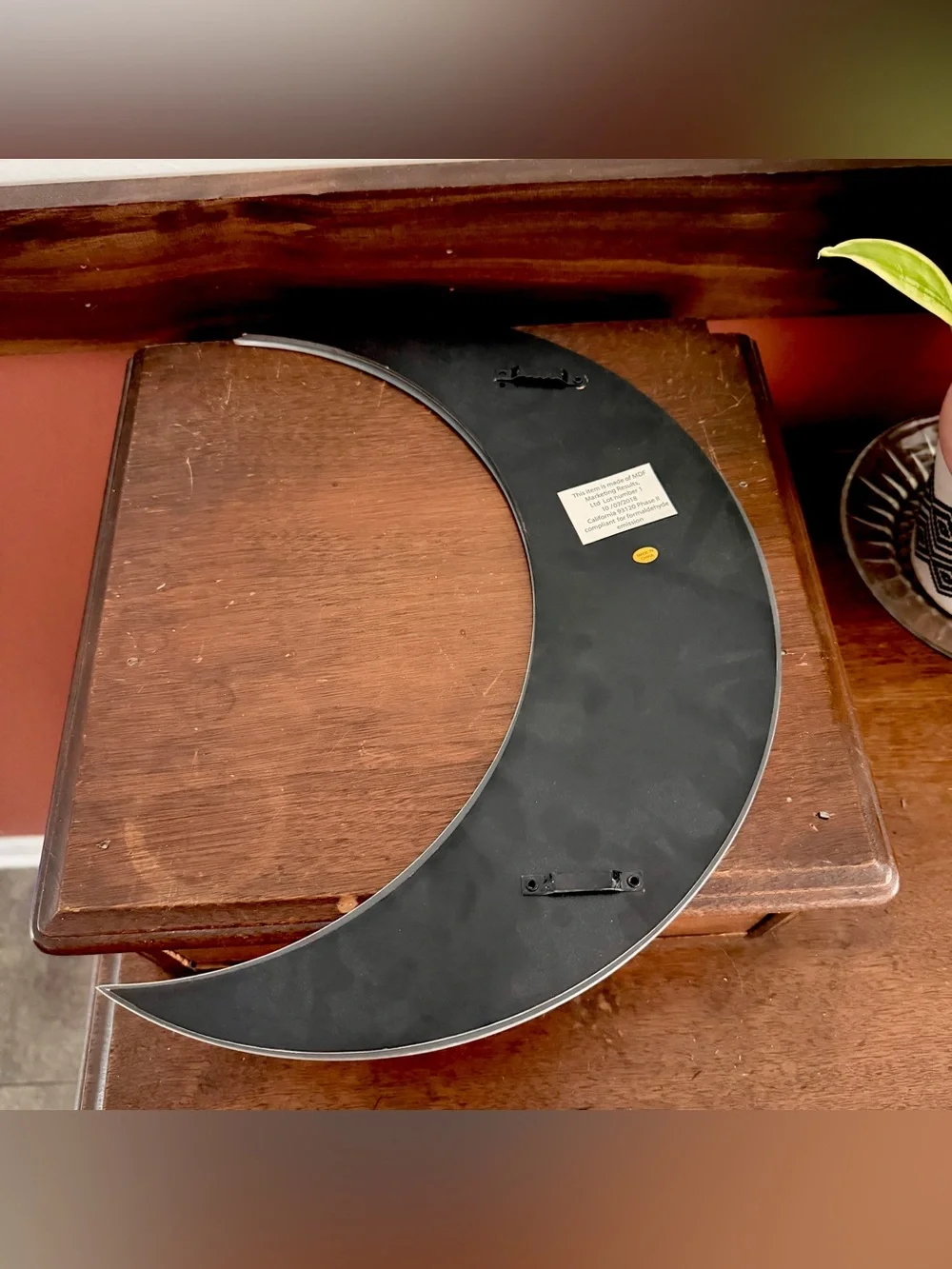 Crescent Moon Mirror Celestial Galaxy Witchy Wall Hanging Mirror 14”x4”